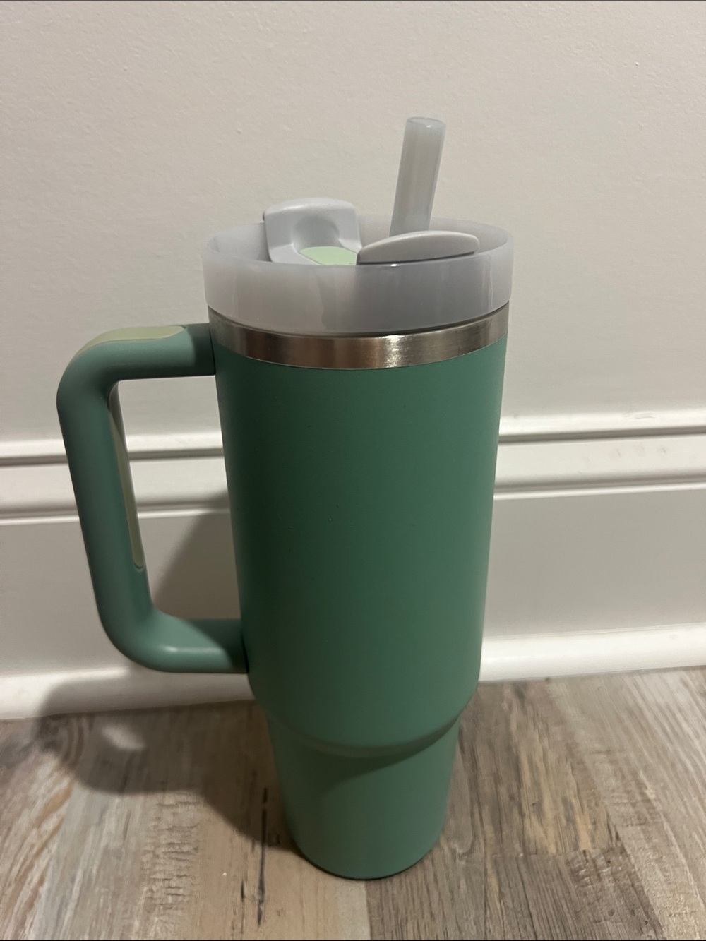 Stanley Travel 30oz. Tumbler with Handle - Sage Green & Gray Lid - Picture 3 of 5